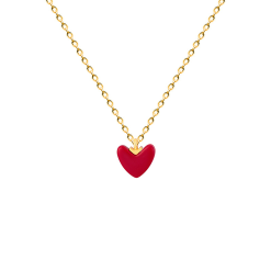 Little Red Heart Necklace S925 Sterling Silver A019