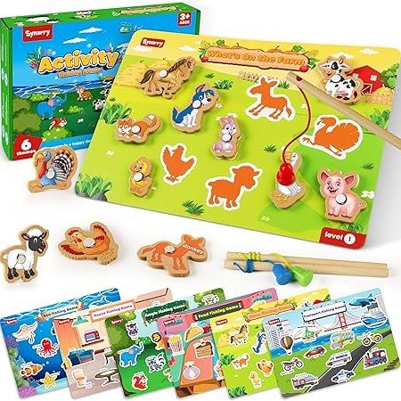 Children's Wooden Magnetic Sight Word Fishing Toy – Image 3