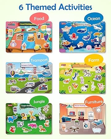 Children's Wooden Magnetic Sight Word Fishing Toy